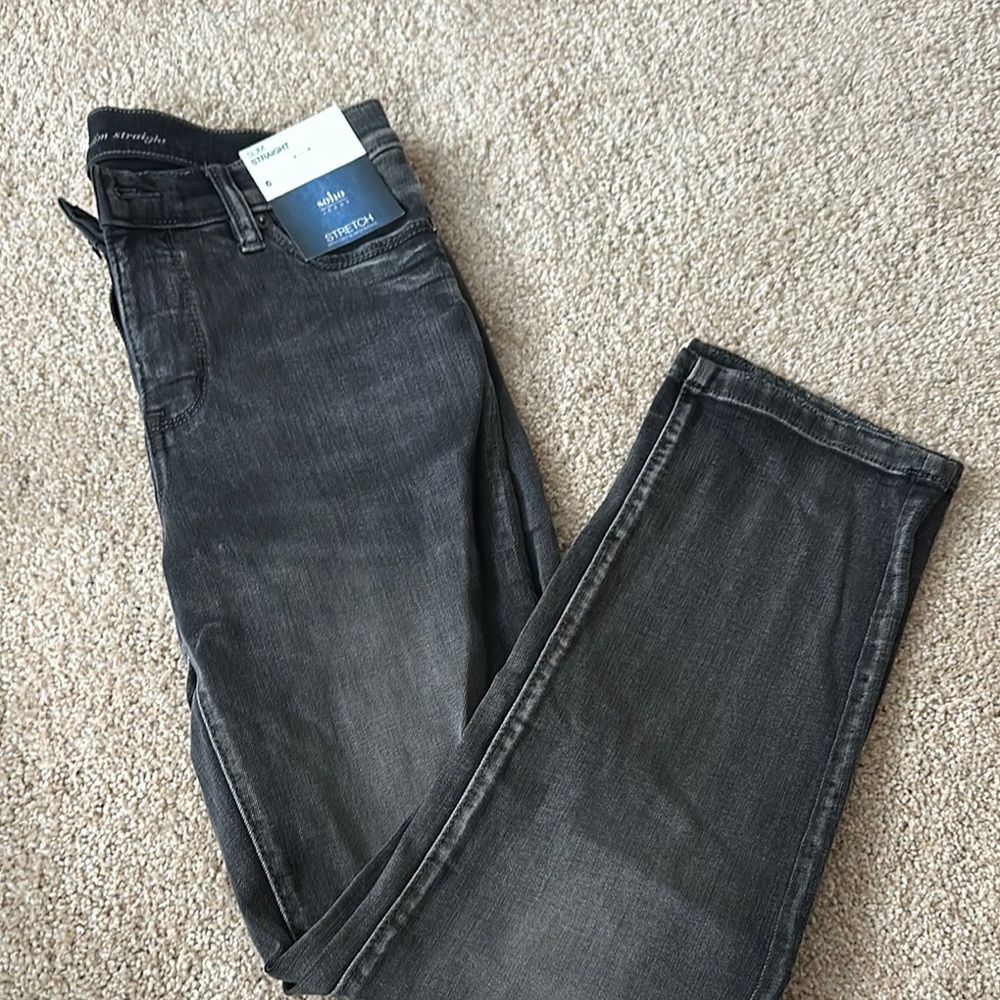 Women's Slim straight NY CO stretch 6 NWT DARK GREY
